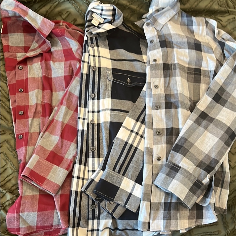 J.Crew Factory Women’s Plaid Shirt Collection - Red, Blue, Gray